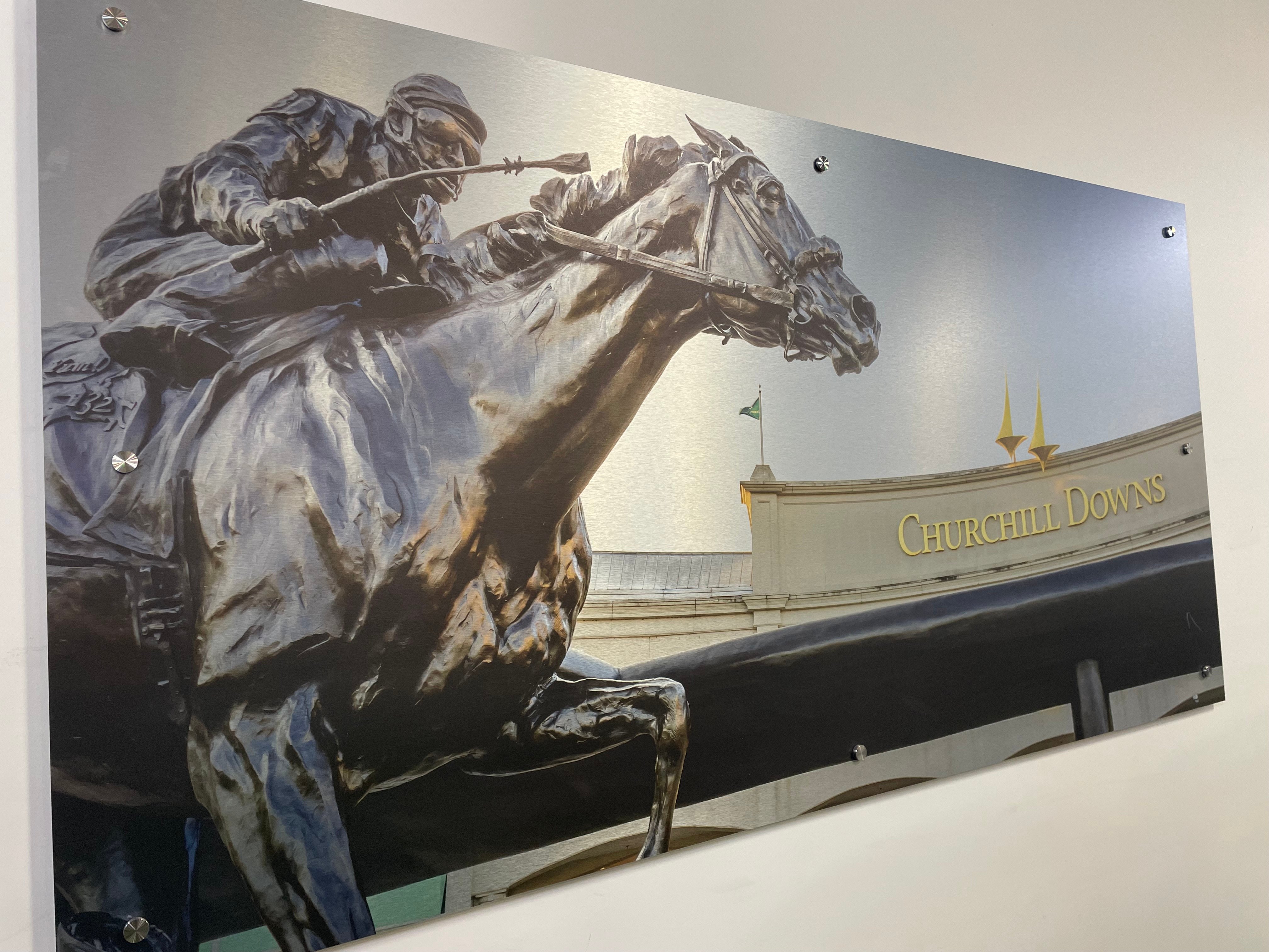 Churchill Downs Brushed Polymetal Signage Example